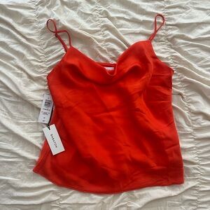 NWT Aritzia Babaton Cowl Neck Tank Top in Red